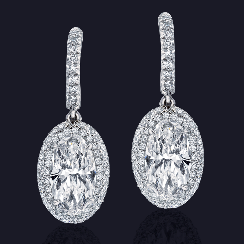 Platinum Diamond Drop Earrings