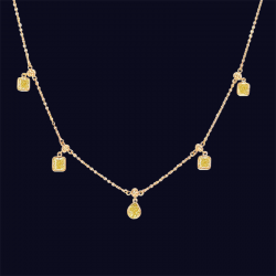 18K Yellow Gold Vivid Diamond Necklace