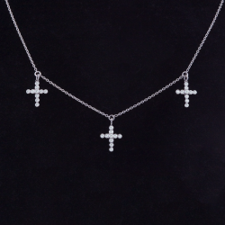 Platinum Diamond Cross Necklace