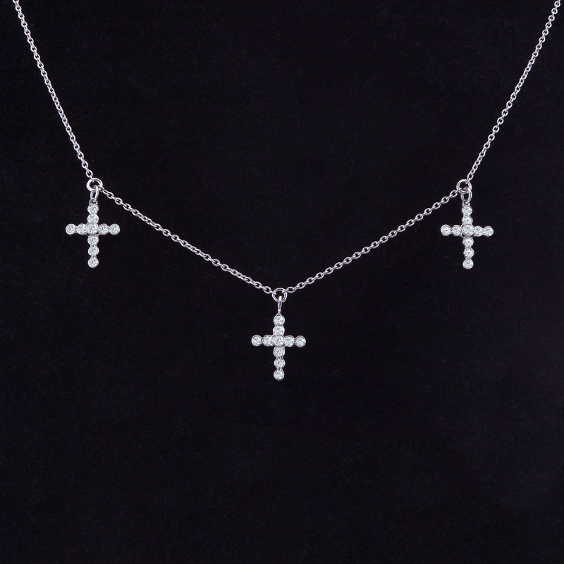Platinum Diamond Cross Necklace