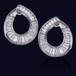 Platinum Diamond Hoop Earrings