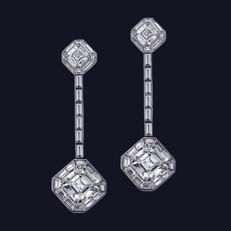 Platinum Diamond Drop Earrings