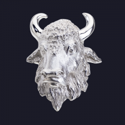 Silver or Gold Bison Belt Buckle