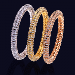 Tri-Color 18K Gold and Diamond Bracelets