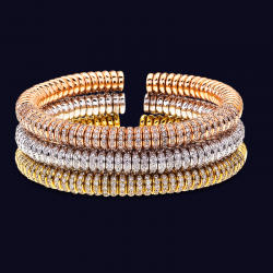 Tri-Color 18K Gold and Diamond Bracelets