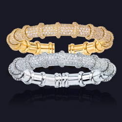 18K Yellow Gold and White Gold Diamond Bracelets