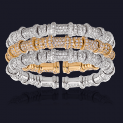 18K White Gold and Yellow Gold Diamond Bracelets (Set of 3)