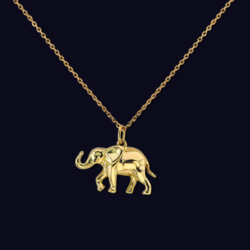 18K Yellow Gold Elephant Pendant