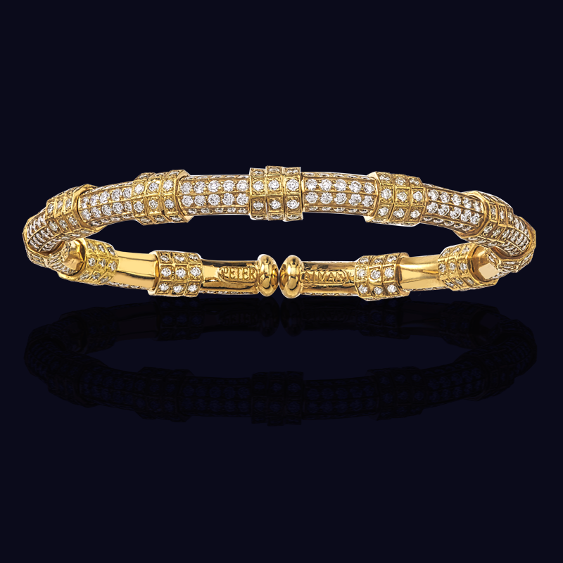 18K Yellow Gold Diamond Bangle Bracelet