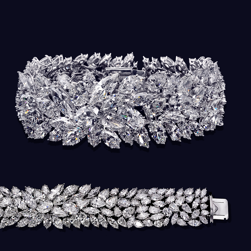 One of a kind Platinum Diamond Bracelet