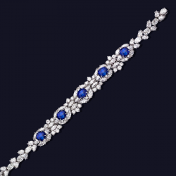 Item# 1329S-1690DPlatinum Sapphire and Diamond Bracelet