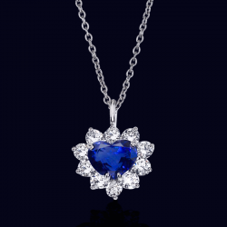 Platinum Sapphire and Diamond Necklace