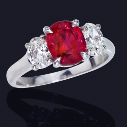 Platinum Ruby and Diamond Ring