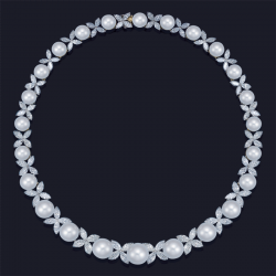 Platinum Diamond and South Sea Pearl Necklace