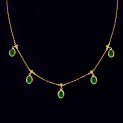 18K Yellow Gold Chrome Diopside Necklace