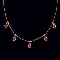 18K Yellow Gold Rubelite Necklace