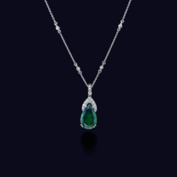 18k White Gold Chrome Tourmaline And Diamond Necklace