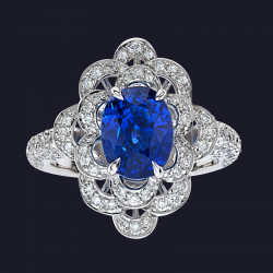 Platinum Sapphire and Diamond Ring