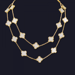 18K Yellow Gold Diamond Necklace, 35.5" Long